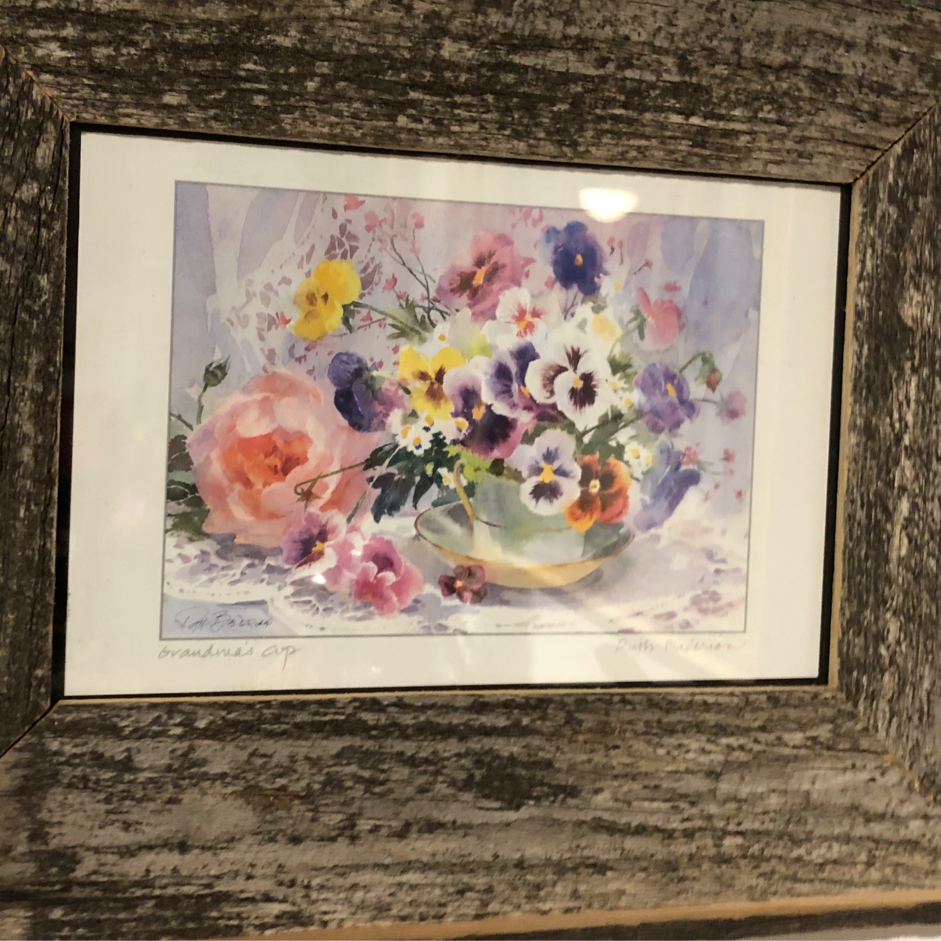 Ruth Baderian (US 1927-2010) Framed Floral Grandma's Cup Print | Basswood  Lake Outfitters